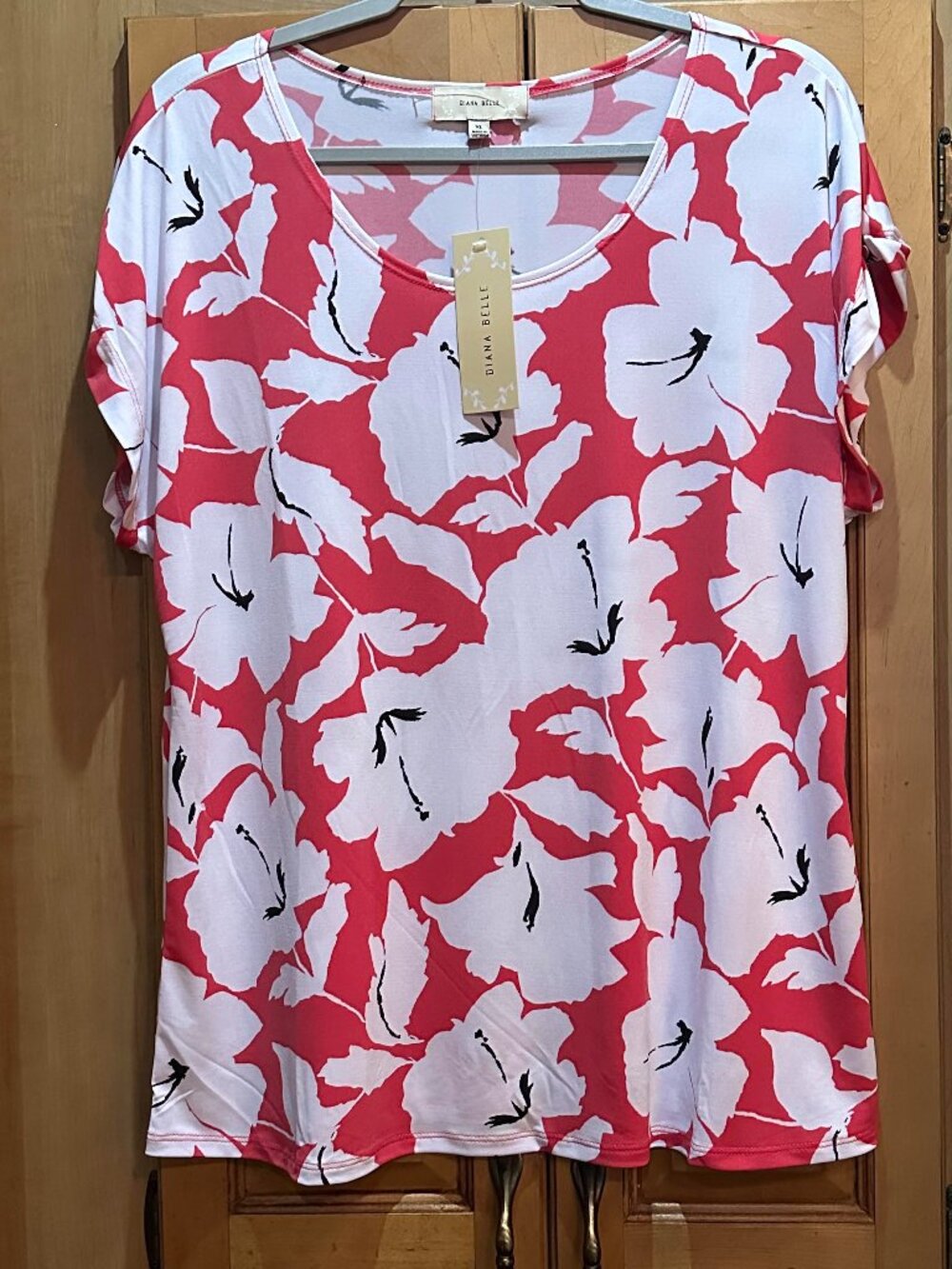 Diana Belle Pink/White Floral Top XL